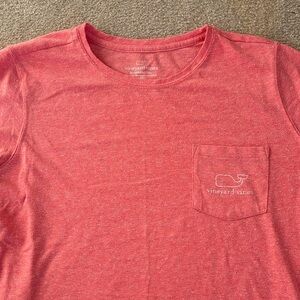 Vineyard Vines Heathered Coral Pocket Tee